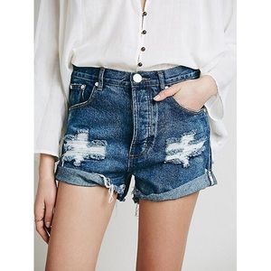 One Teaspoon High Waist Denim Shorts